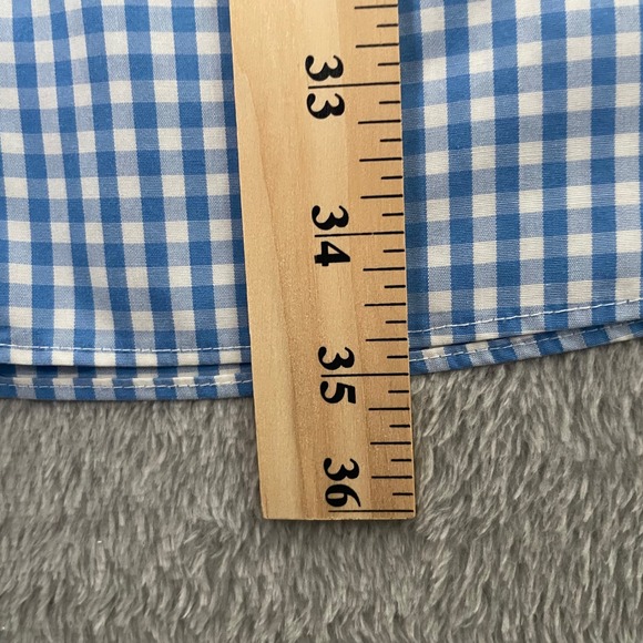 LL Bean Button Down Shirt Mens XXL‎ Tall Traditional Fit Blue Gingham Plaid Prep - Picture 4 of 7